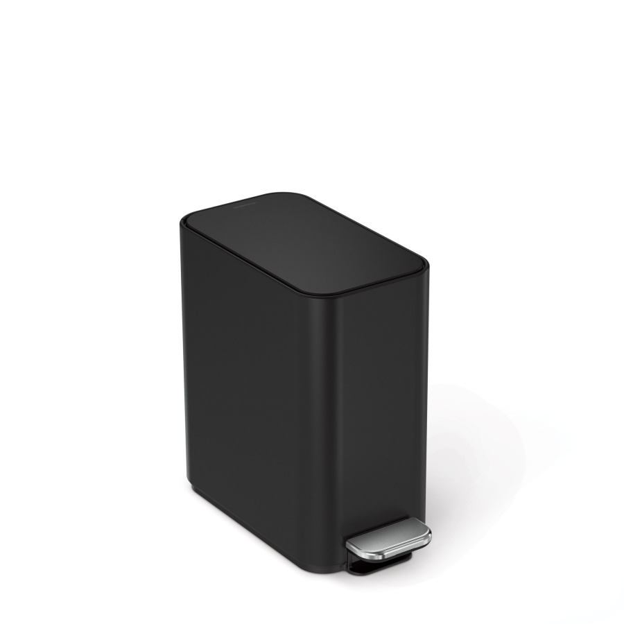 Kosz na śmieci pedałowy 5l - matowa czarna stal