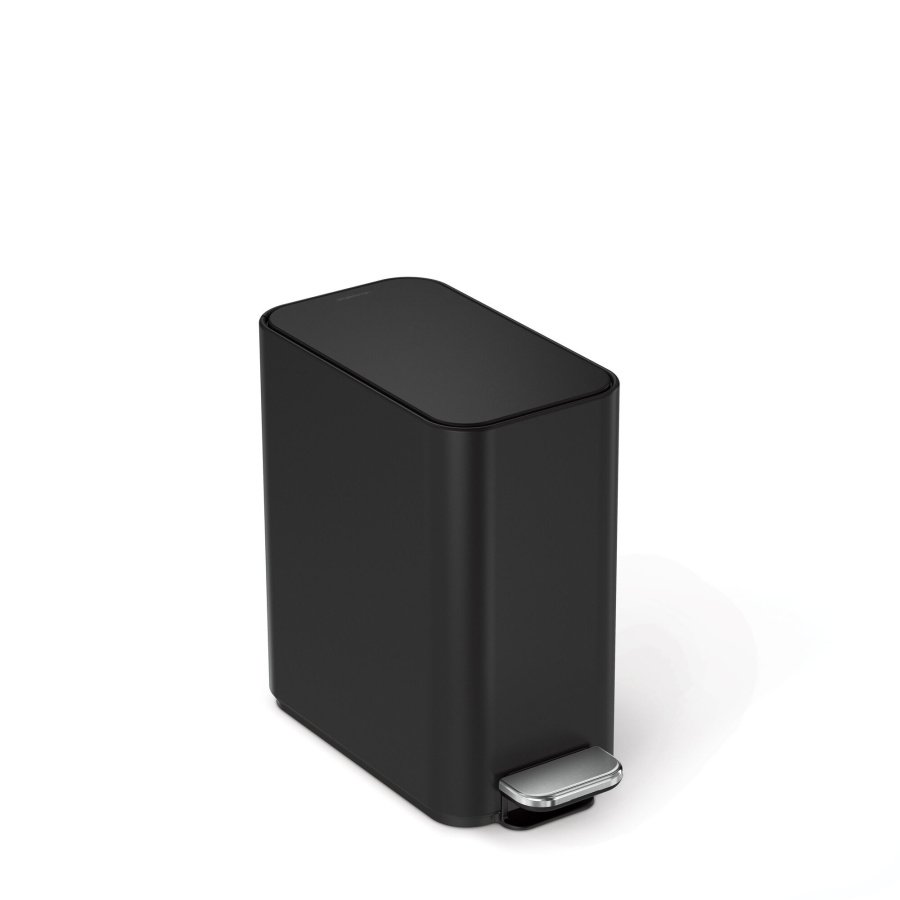Kosz na śmieci pedałowy 5l - matowa czarna stal