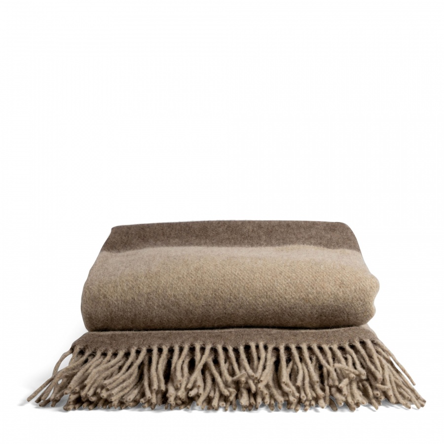 pled, wełna merino/nylon, 130 x 170 cm, beżowy