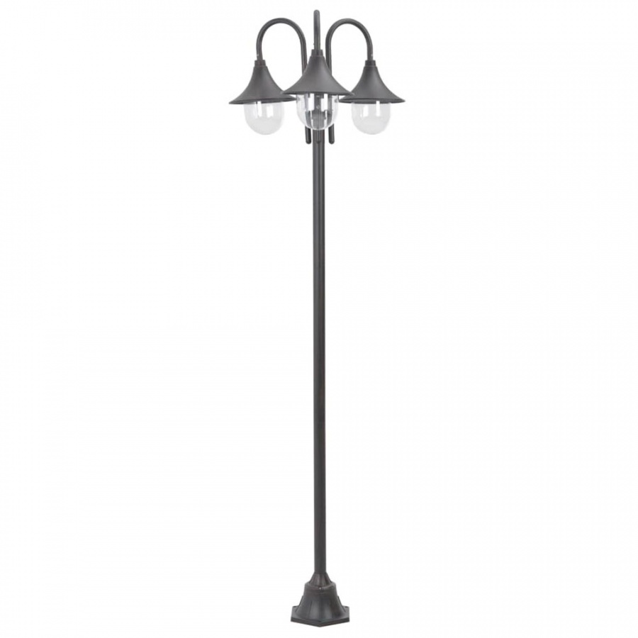 Latarnia ogrodowa 3-punktowa, 220 cm, E27, kolor brązu