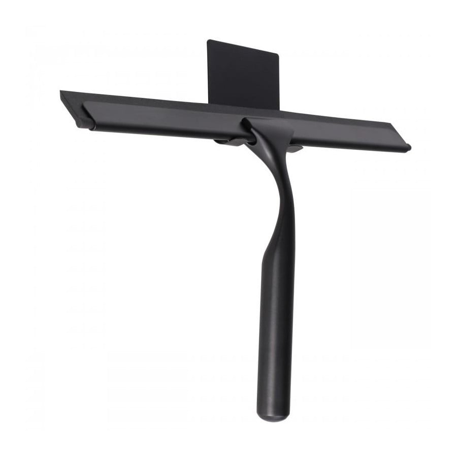 Ściągaczka łazienkowa do szyb i kabiny prysznicowej z uchwytem przyklejanym na taśmę czarna - Yoka