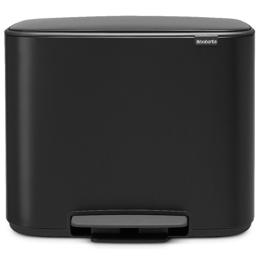 Kosz na śmieci kuchenny 3x11l Brabantia Bo Pedal Bin czarny mat