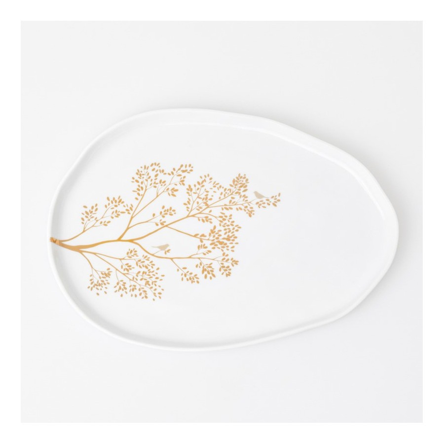 Talerz złote gałęzie, 28,5 cm