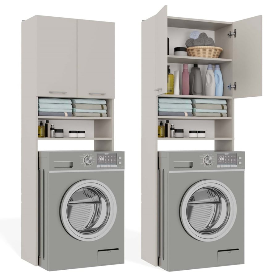 Szafka Łazienkowa na Pralkę POLA DK KASZMIR BEŻ Regał Słupek 180X64X30