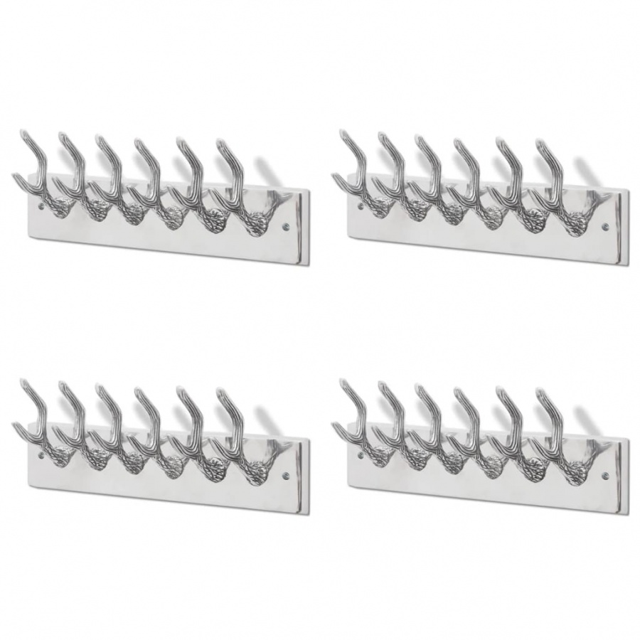 Wieszaki na płaszcze, 4 szt., srebrne, aluminiowe