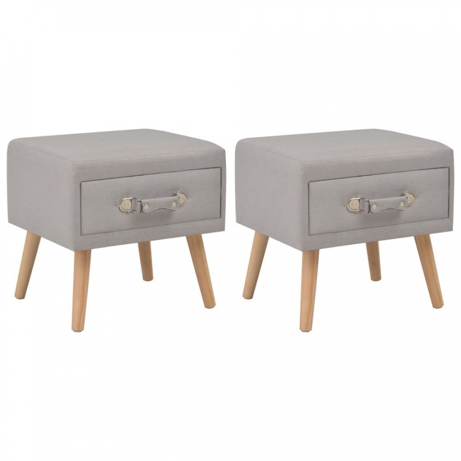 Szafki nocne, 2 szt., szare, 40x35x40 cm, tkanina