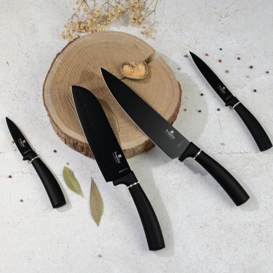 Noże kuchenne | Zestaw 4 noży BerlingerHaus Matte Black Collection BH-2893