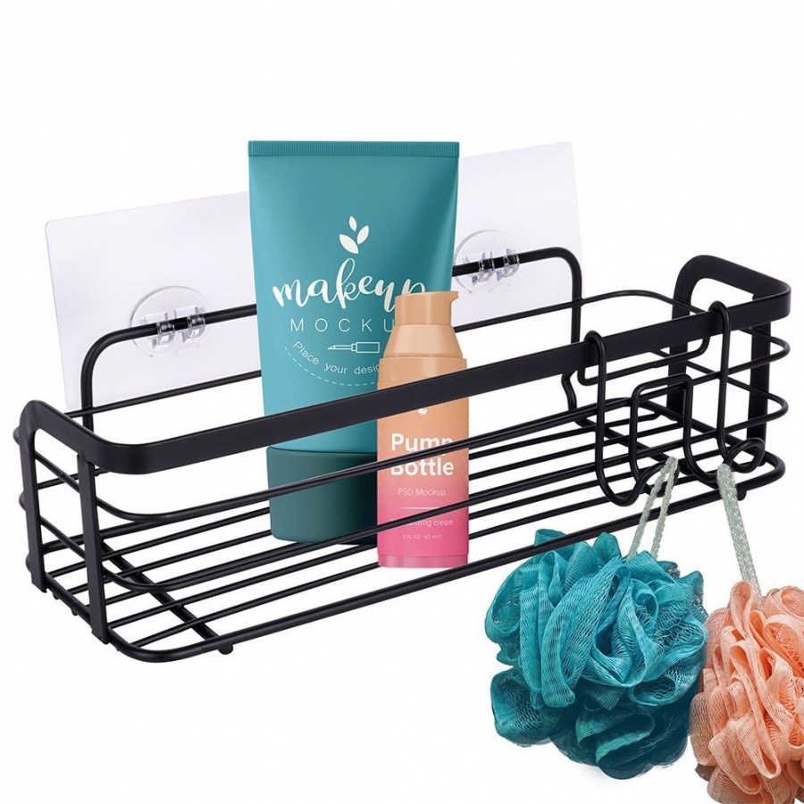 Półka pod prysznic metalowa czarna przyklejana