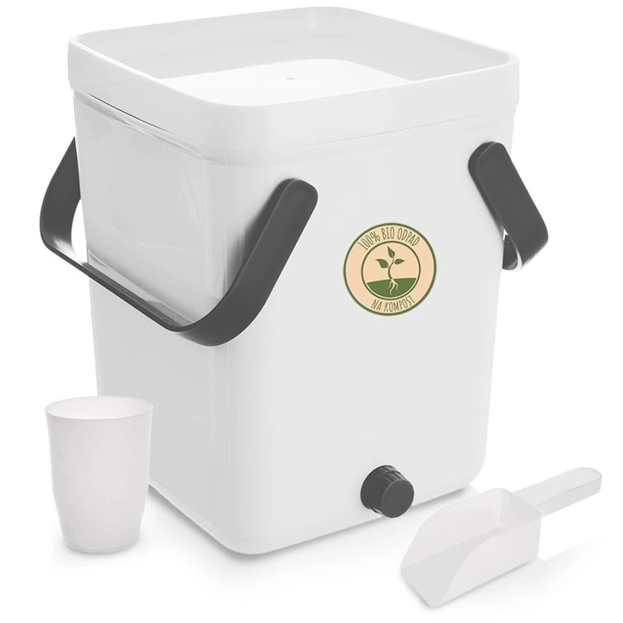 Kompostownik kuchenny z pokrywką do bioodpadów 10 l