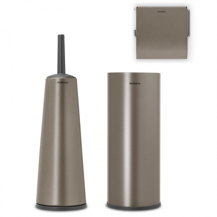 BRABANTIA - ReNew - Zestaw akcesoriów toaletowych - Platynowy