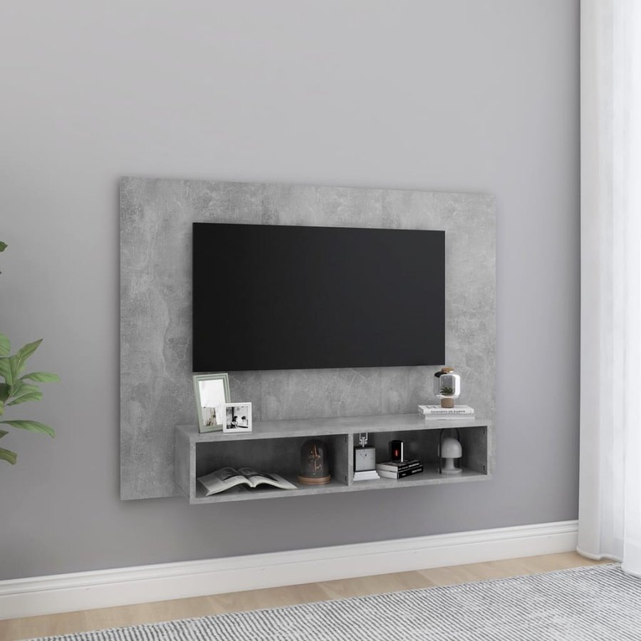 Wisząca szafka pod tv, szarość betonu, 120 x 23,5 x 90 cm