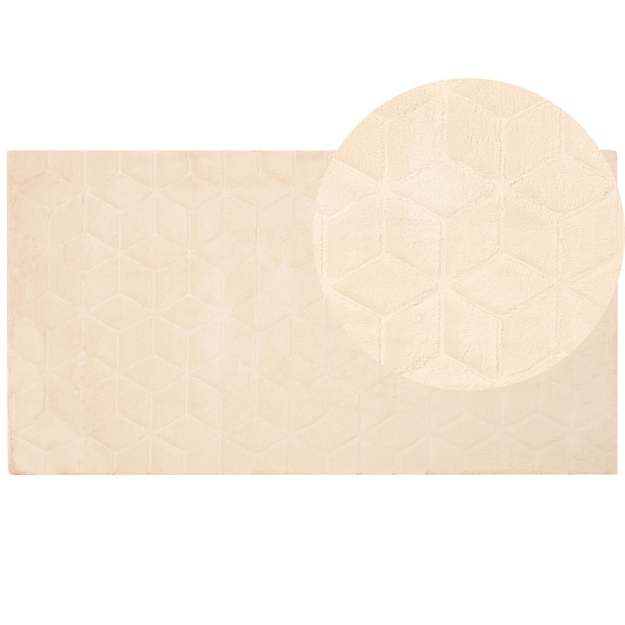 Dywan sztuczne futro królika 80 x 150 cm beżowy thatta