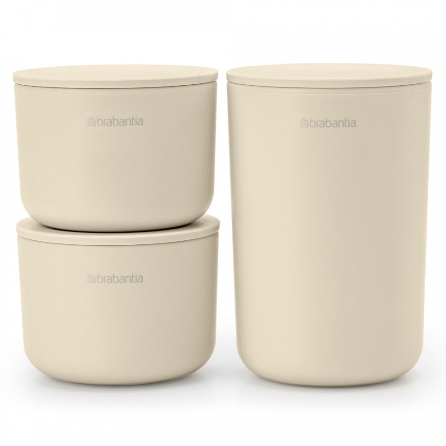 Brabantia 223501 - renew - zestaw 3 pojemników - soft beige