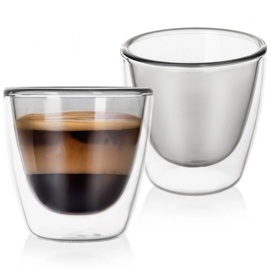 Szklanki termiczne z podwójną ścianką do kawy espresso double 90 ml 2 szt.