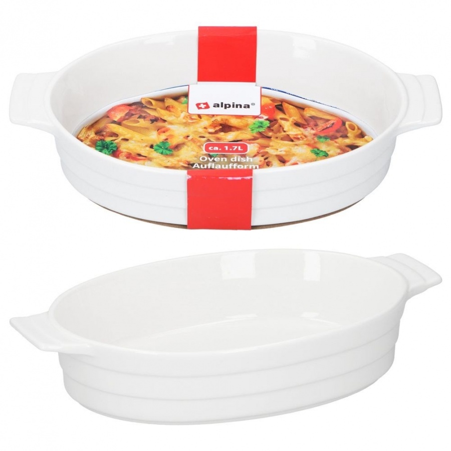 Naczynie żaroodporne ceramiczne białe 31,5x19,5x6 cm