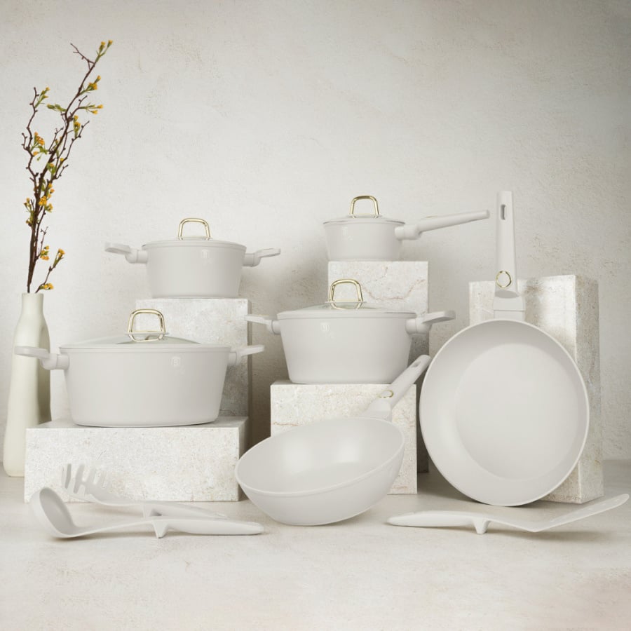 Zestaw 15 el. garnki, patelnie, akcesoria BerlingerHaus Sahara BH-8081