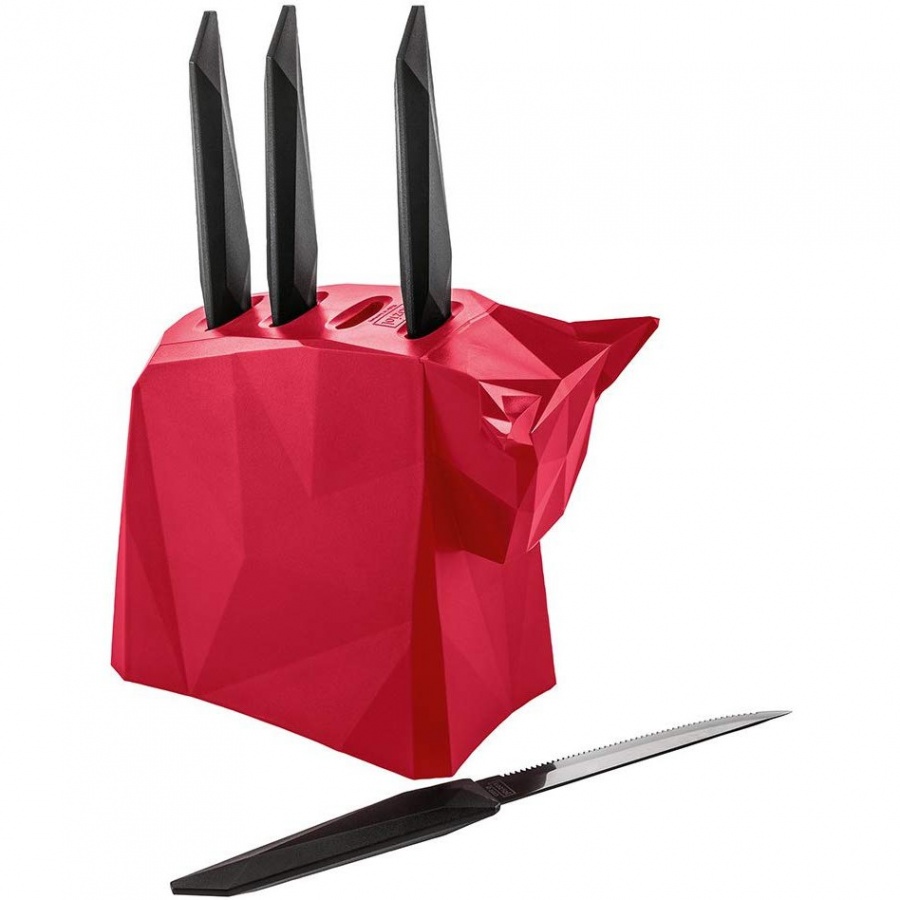 Noże do steków w bloku Pablo czerwony 2995583