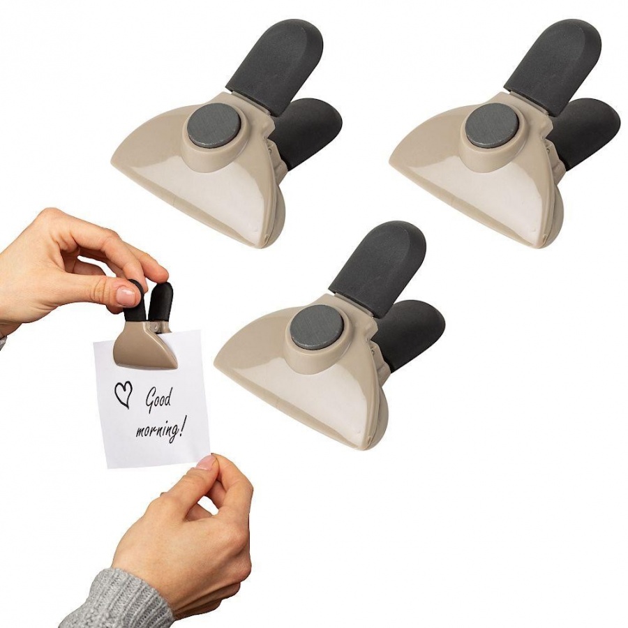 Klips do zamykania opakowań przypraw torebek z magnesem na lodówkę karteczki 3 sztuki 6 cm