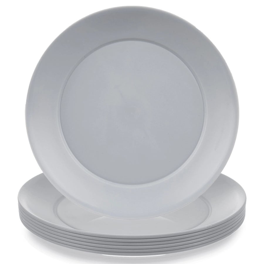 Talerze deserowe plastikowe szare SANDY 20,5 cm 6 szt.
