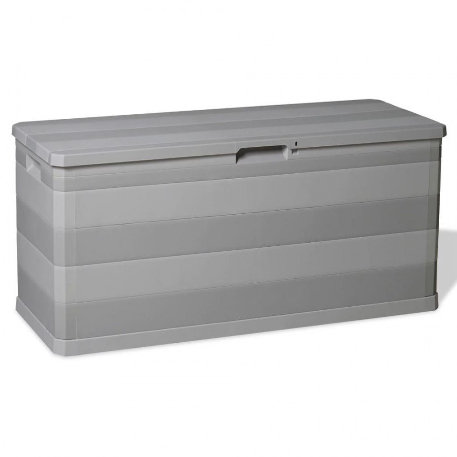 Skrzynia ogrodowa, szara, 117 x 45 x 56 cm