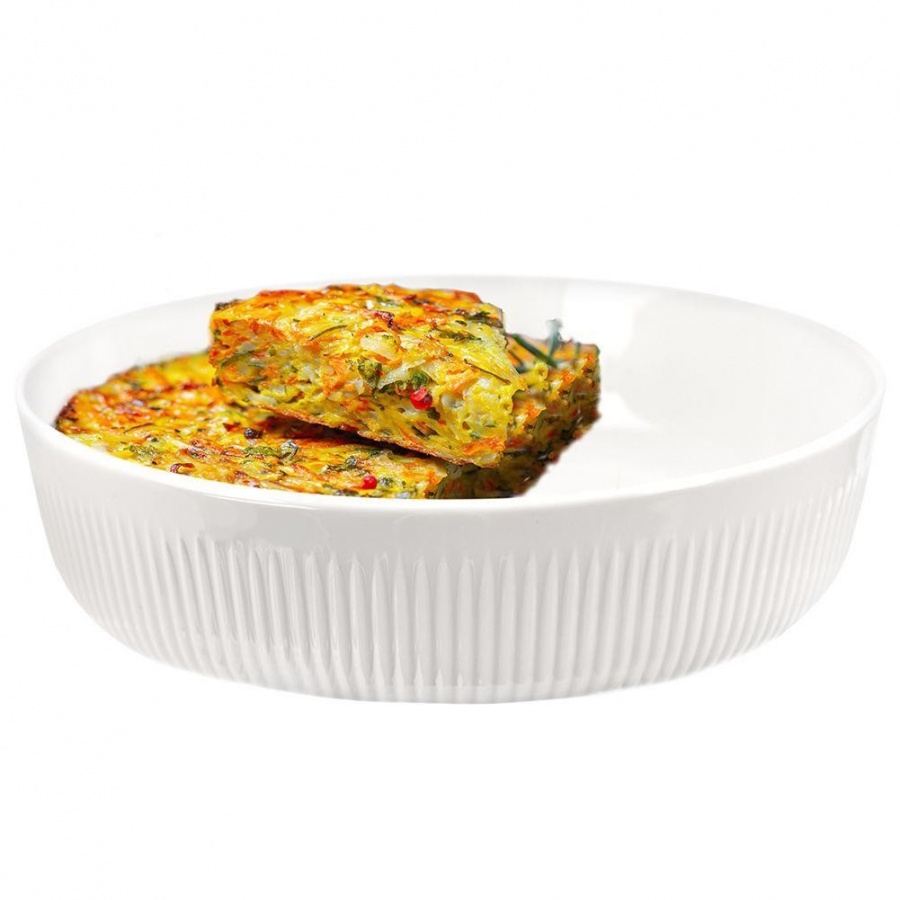 Naczynie porcelanowe forma do zapiekania okrągła biała 29 cm 4 l