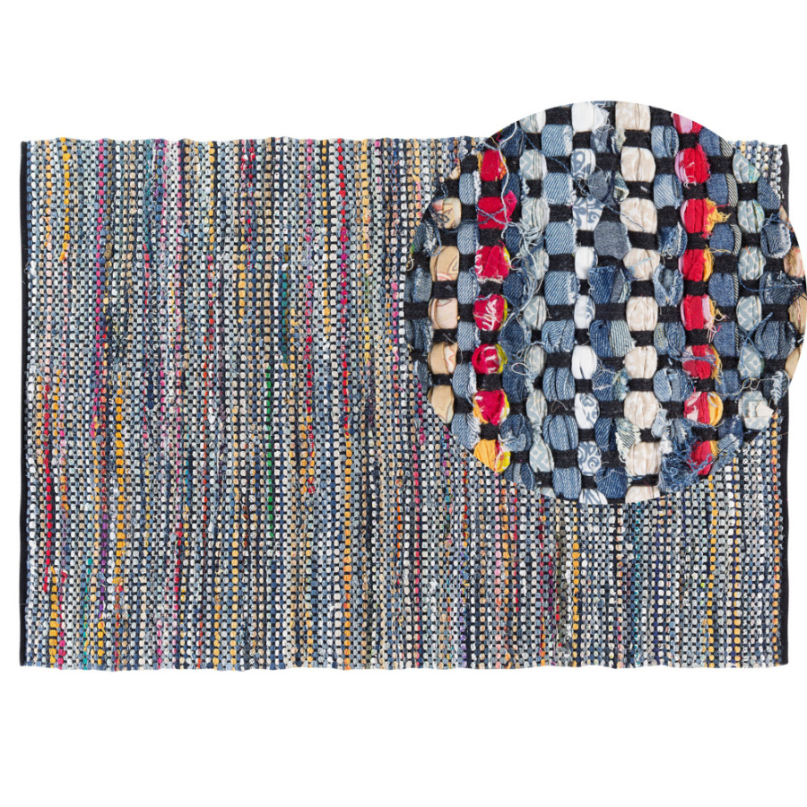 Dywan bawełniany 140 x 200 cm wielokolorowy alanya