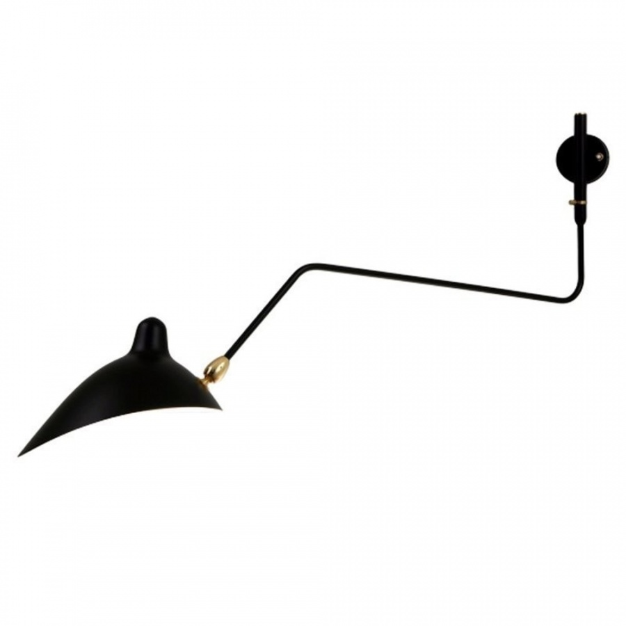 Lampa ścienna crane-1w czarna 99 cm