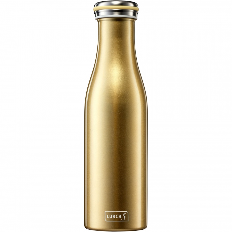 butelka termiczna, stalowa, 0,5 l, złota metaliczna