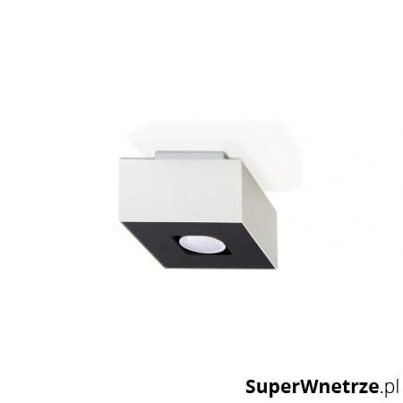 Plafon 14x14cm Sollux Lighting Mono 1 czarno-biały