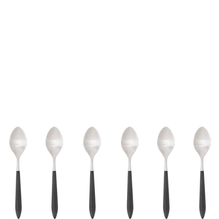 Ares czarny - zestaw 6 łyżeczek do kawy w pudełku