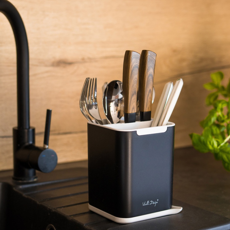 Ociekacz na sztućce Livio Duo czarny 25639