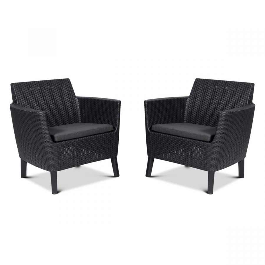 Fotele ogrodowe Salemo DUO : Kolor - grafit/szary