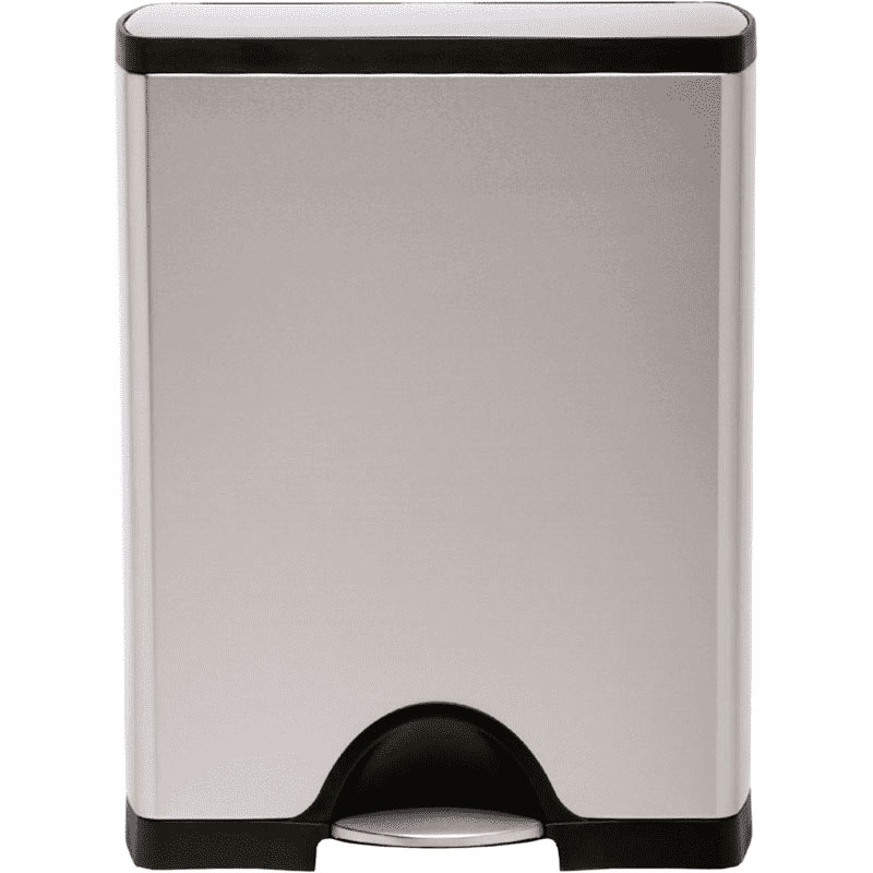 Kosz kuchenny na śmieci pedałowy 46l Deluxe Recycler Simplehuman srebrny