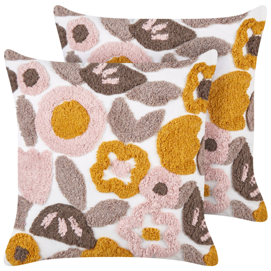 Zestaw 2 poduszek wzór kwiatowy kandiaro bawełna 45 x 45 cm kolorowy