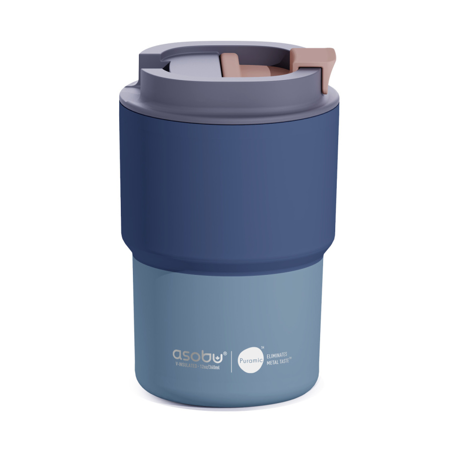 Asobu kubek termiczny coffee express pastel blue 360ml puramic