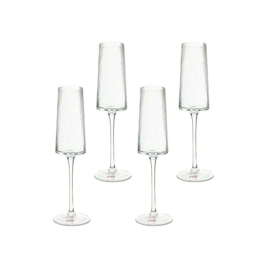 KARE komplet 4 kieliszków do szampana RIFFLE 215 ml