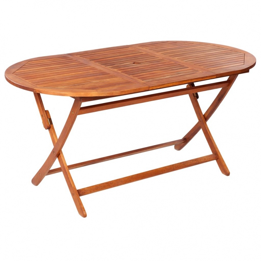 Składany stół ogrodowy, 160x85x75 cm, lite drewno akacjowe