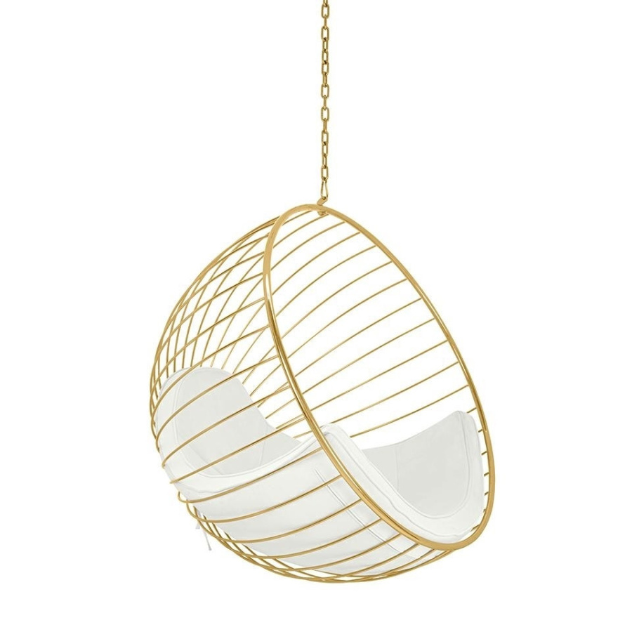 Fotel wiszący gabbia złoty / beżowy