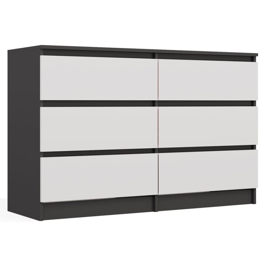 Komoda Malwa M6 120 ANTRACYT / BIAŁY