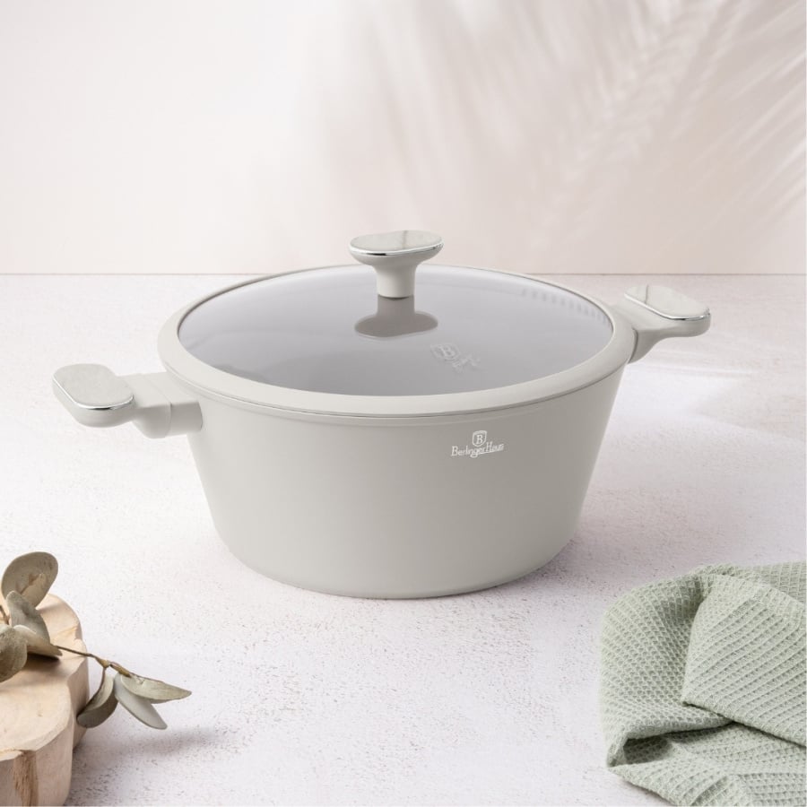 Garnek z pokrywką 28 cm BerlingerHaus BH-8397 Sahara Marble Collection