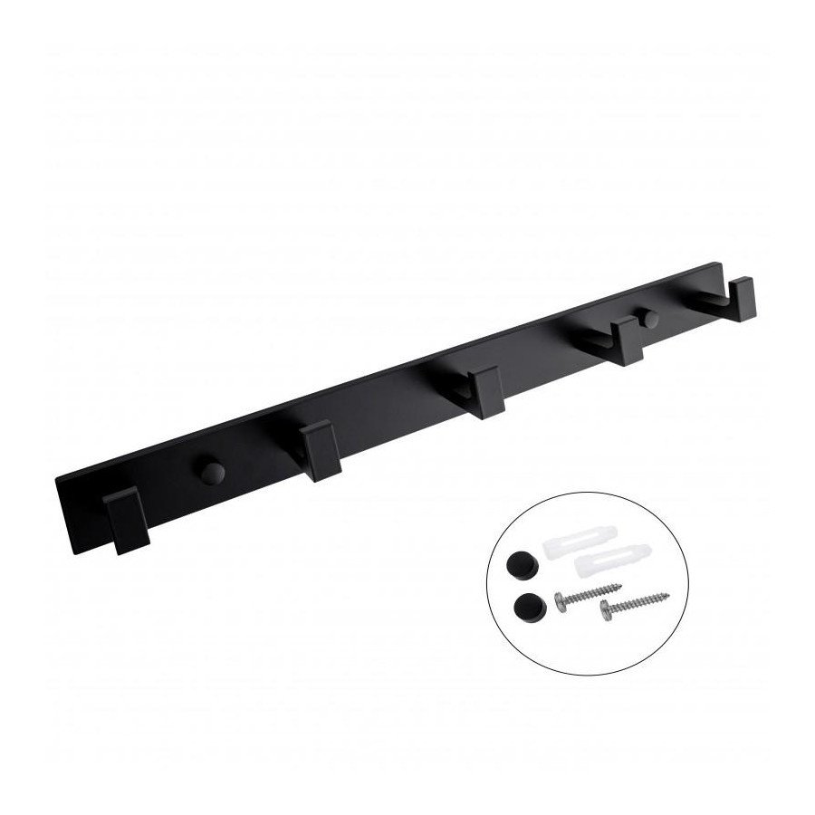 Wieszak na ubrania na ścianę czarny aluminiowy haczyk loft - yoka