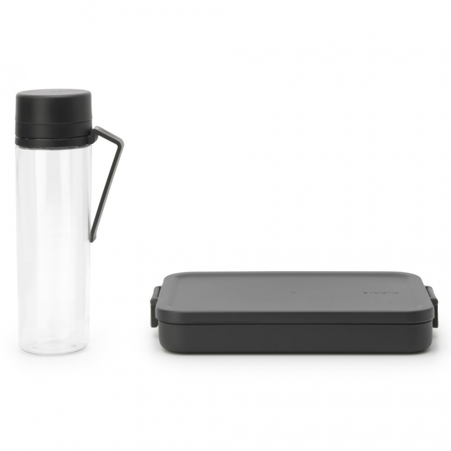 Brabantia - 2-częściowy zestaw na przerwę make take - dark grey