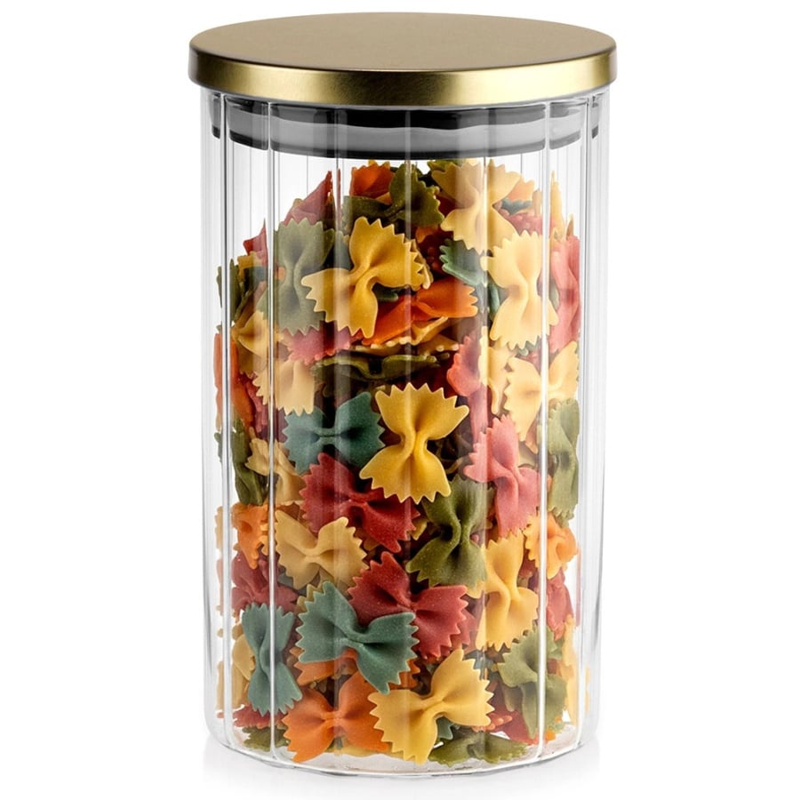 Pojemnik na produkty sypkie szklany z pokrywką i uszczelką 1 l