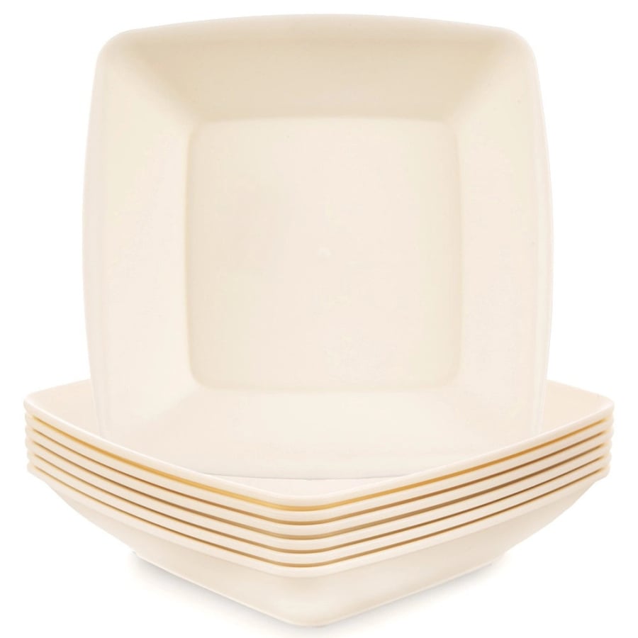 Talerze obiadowe głębokie plastikowe kremowe SANDY 17,5 cm, 500 ml 6 szt.