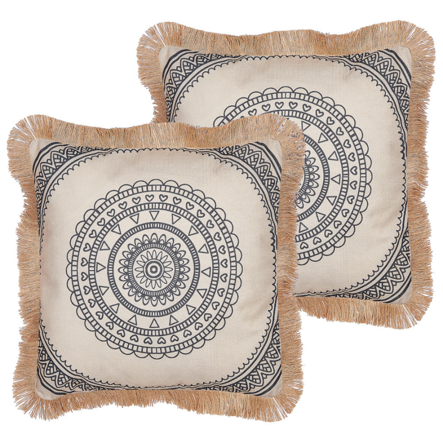 Zestaw 2 poduszek wzór orientalny agrimony 45 x 45 cm czarny