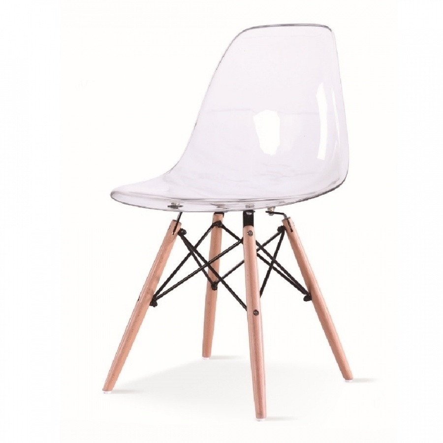 Krzesło King Home Ice Wood przezroczyste