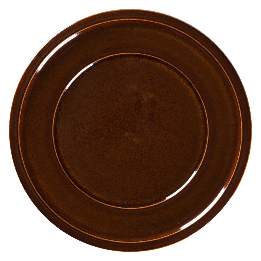 Stone talerz płaski 24 cm bursztynowy