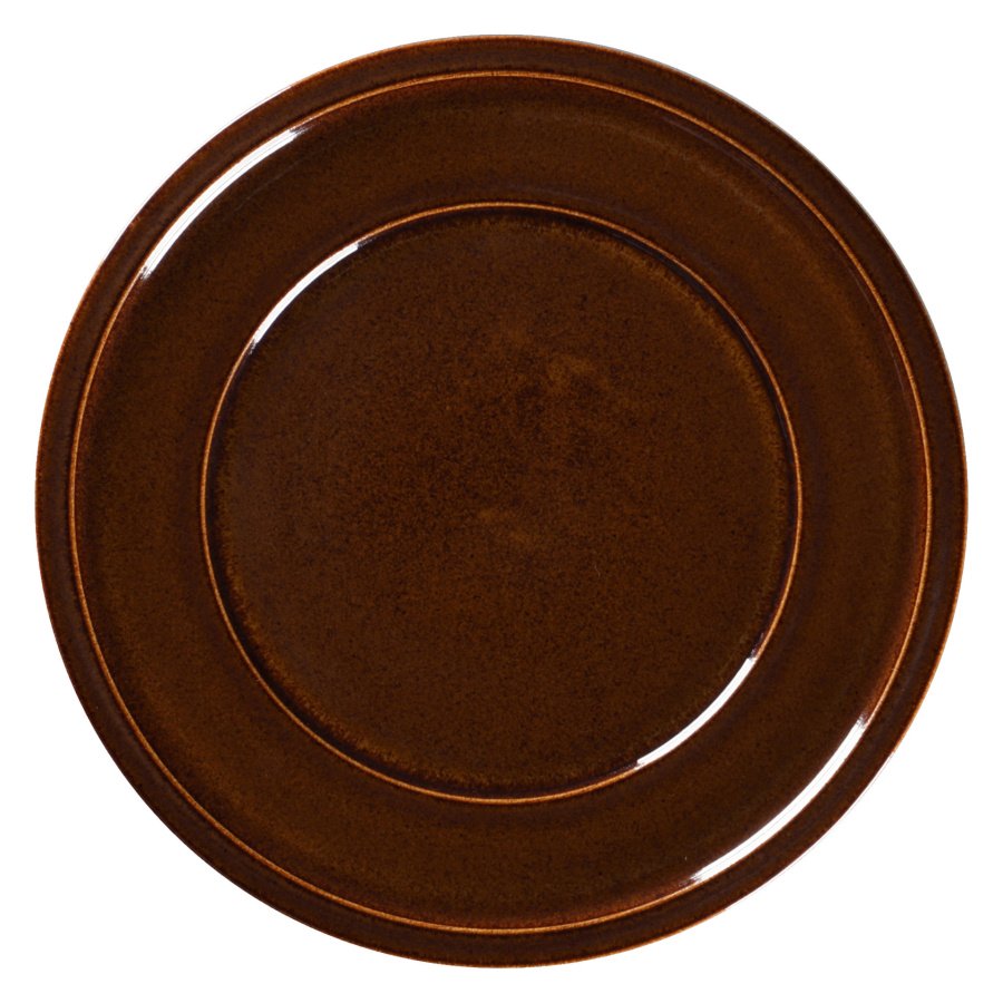 Stone talerz płaski 24 cm bursztynowy