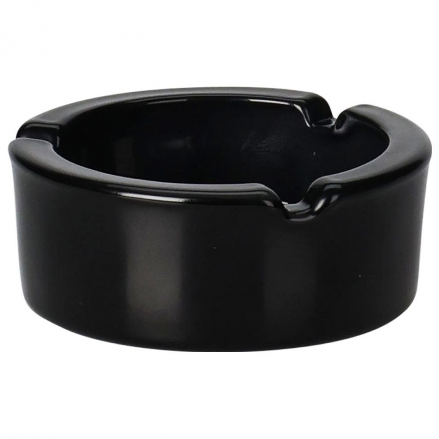 Popielniczka szklana okrągła czarna 8,5 cm