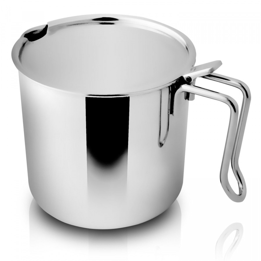 Kubek z przykrywką 9cm, stal nierdzewna